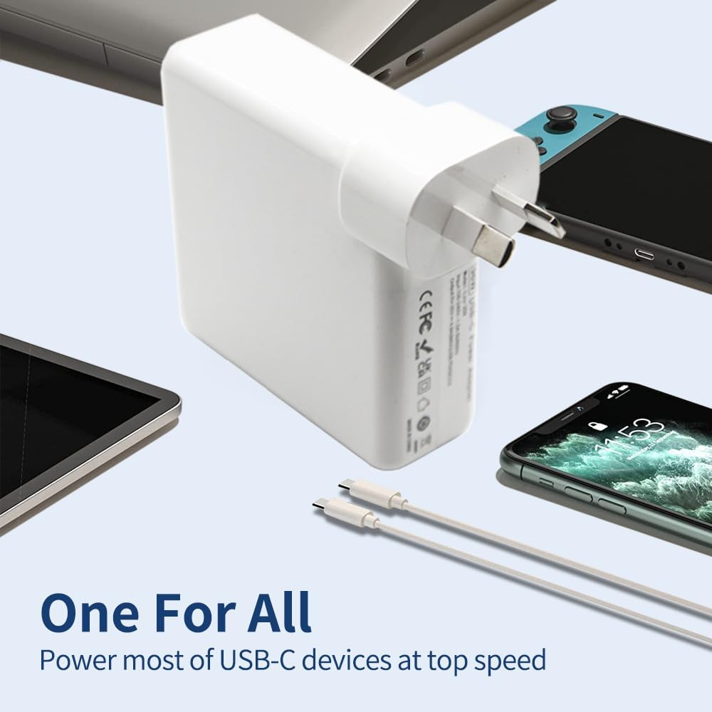 LZUMWS 96W/90W/87W/67W/61W/45W Fast Charger 20V 4.8A USB C for Macbook Pro13 16 15 14'',Macbook Air M1 M2 13" 2018-2022,Pad Pro, Laptop Adapter Compatible All Type C Device with USB C Charge Cable image number 1