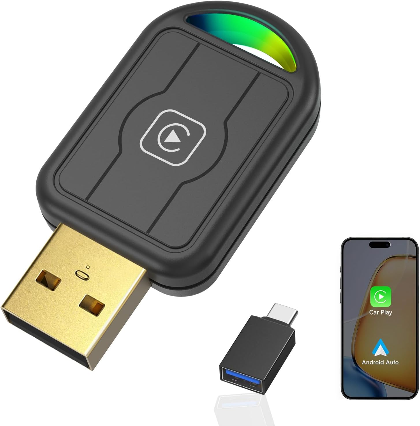 2-In-1 Mini Wireless Carplay Adapter for Apple Carplay & Android Auto,Upgrade Wired to Wireless, Fast Auto-Connect, Plug & Play (Ios 10+, Android 10+, 2016+ Cars) 1Pcs image number 3