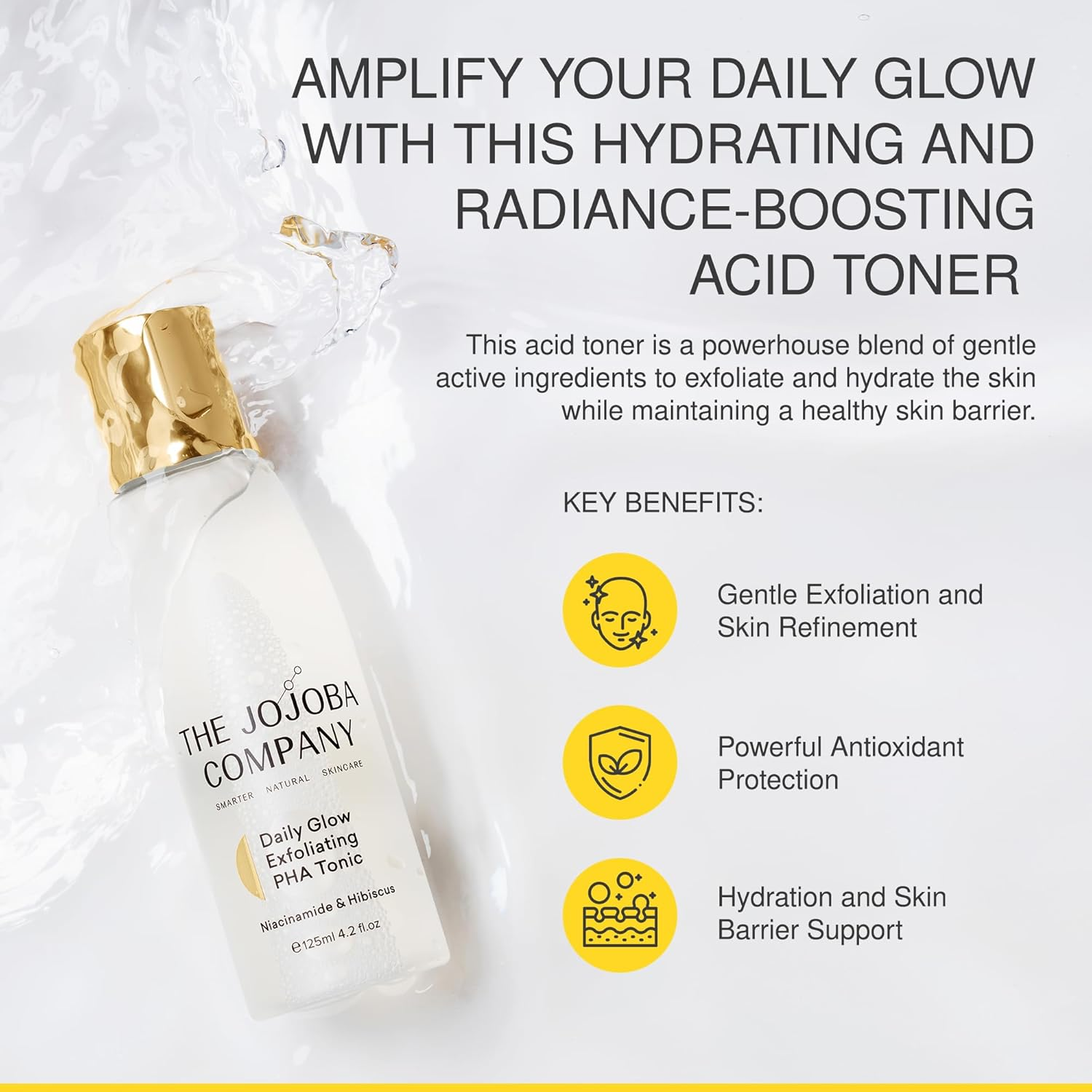 Jojoba Daily Glow Exfoliating Pha Tonic Hydrating and Radiance Boosting Face Toner Suitable for All Skin Types 125Ml image number 2