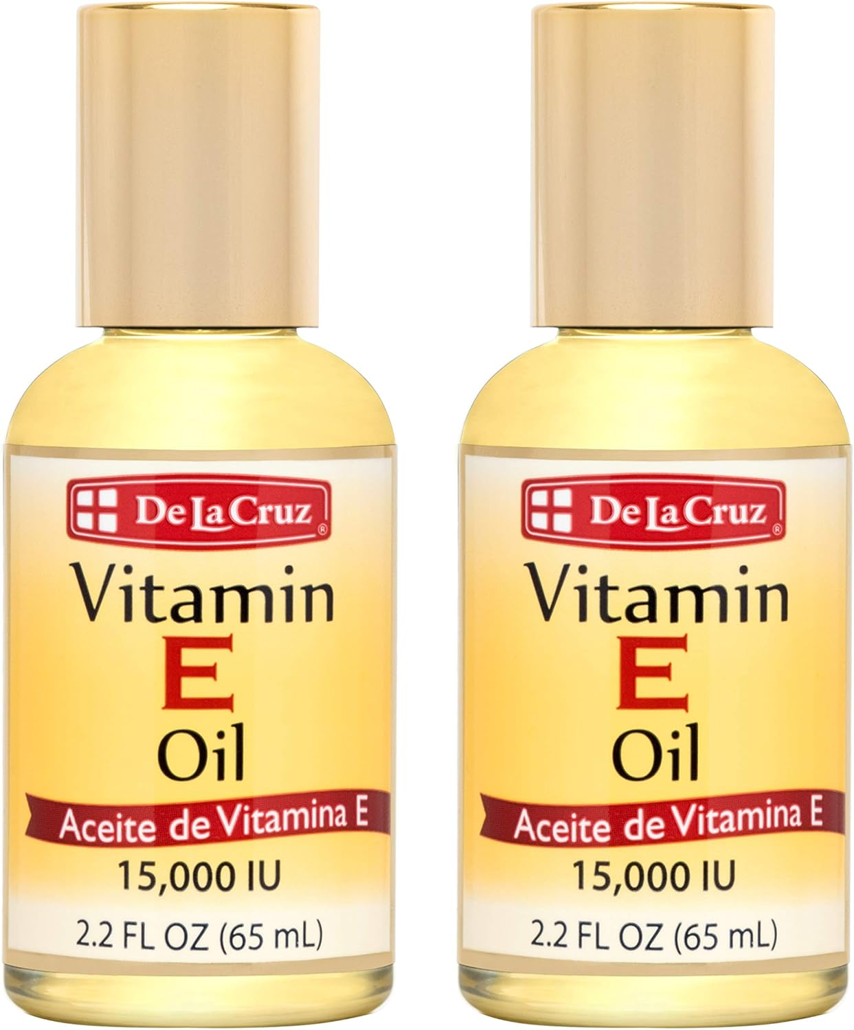 De La Cruz Vitamin E Oil for Skin, Face and Body 15,000 IU - No Preservatives, Artificial Colors or Fragrances, Made in USA 2.2 FL. OZ. - 2 Bottles image number 2
