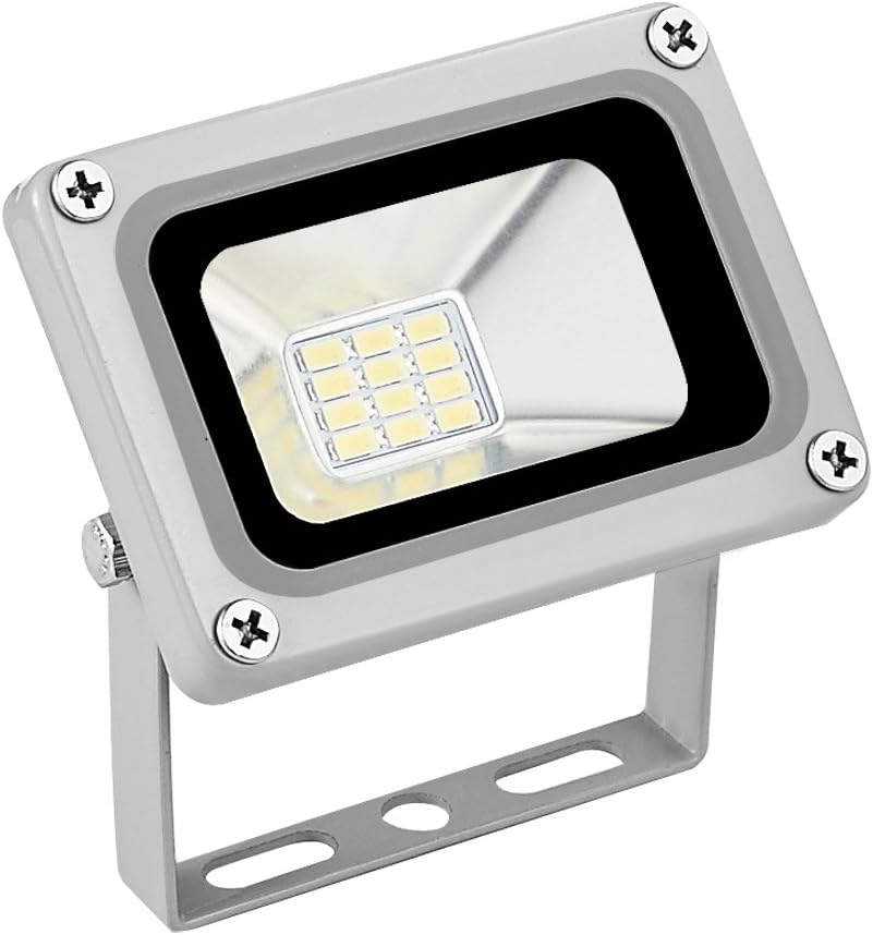 DC 12V-24V 10W LED Flood Lights Outdoor, IP65 Waterproof Security Lights Fixture, 6500K Hardwired Wall Lamp, 1000LM Ultra Thin Work Light, LED Exterior Floodlight for Garden Yard Patio