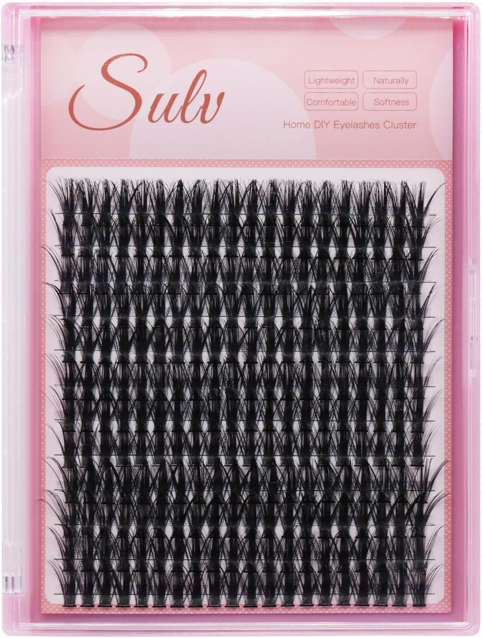 SULV Lash Cluster 40D Black/Dark Blue/Dark Purple/Pink Lashes 10-18Mm to Choose 240Pcs Large Tray D Curl Extensiond Wispy Lashes Extensions Lash Clusters (40D-Black-12Mm)