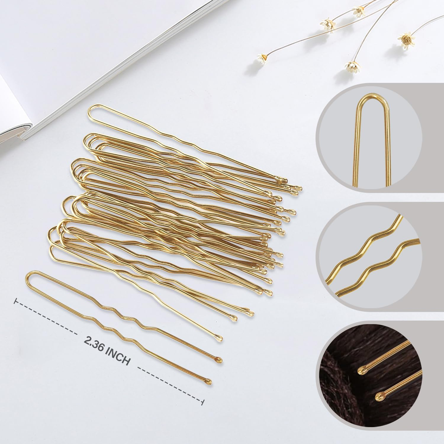 Invisible Elastic Hair Nets with Bobby Pins for Ballerina Buns - 12Inch Light Brown Nets 30Pcs and 20 Pins Golden - 50Pcs Black image number 6