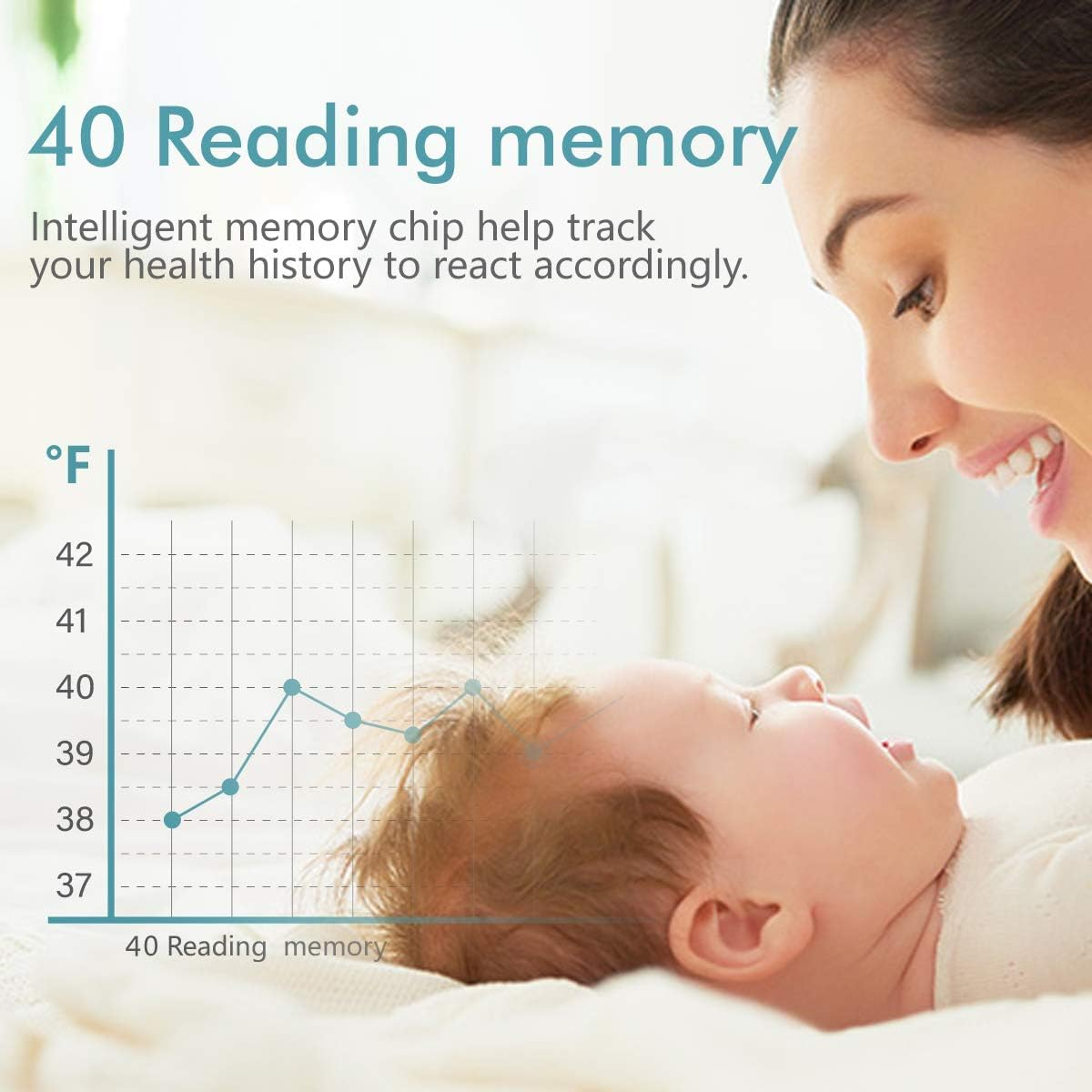 Mitdir&reg; 20M Infrared Digital Ear and Forehead Thermometer, Non Contact Medical Temperature Thermometer for Adults Children Baby and Object with Fever Alarm, Instant Reading, Memory Function (20 M) image number 3