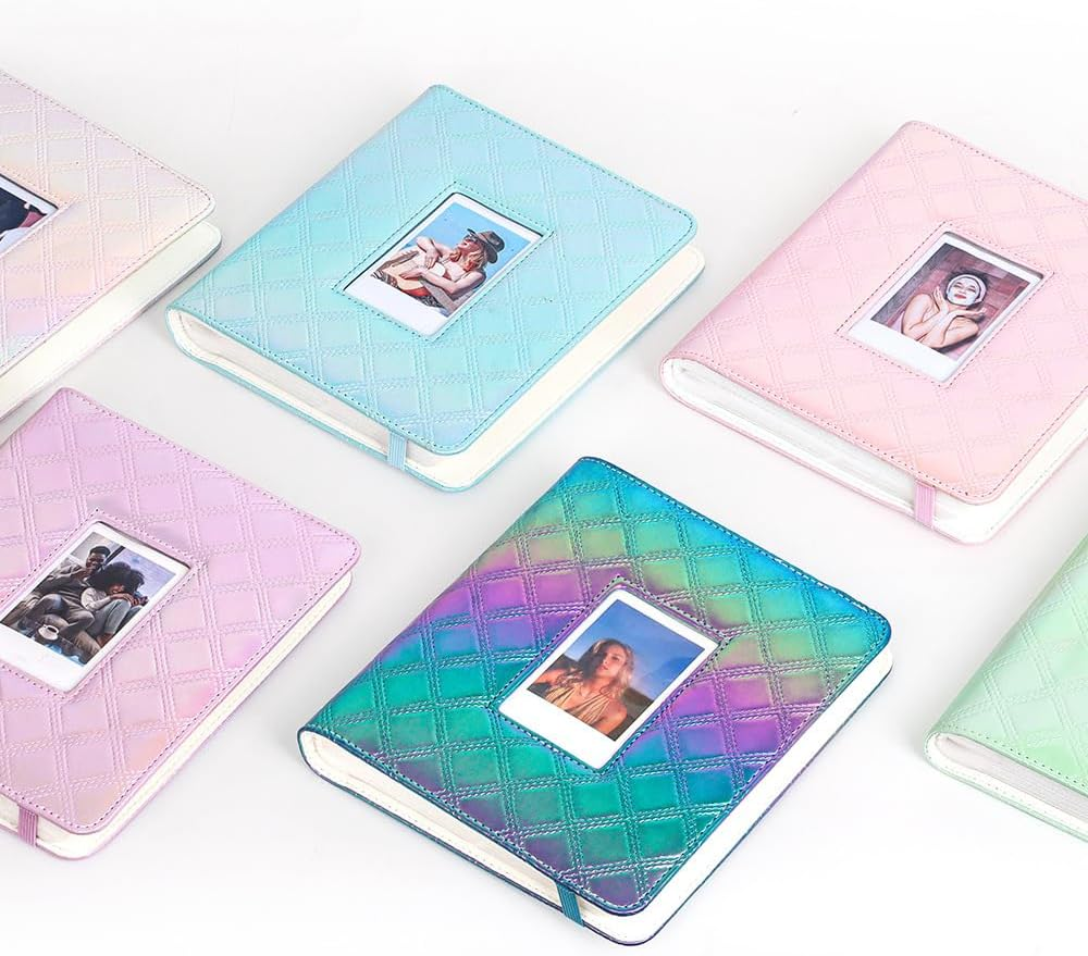 LAYOMI 288 Pockets Photo Album for Fujifilm Instax Mini 11 12 40 90 Evo Liplay Instant Camera, Photo Album for Polaroid Kodak HP Zink 2X3" Photo (Pearly Pink) - Pearly Green image number 3