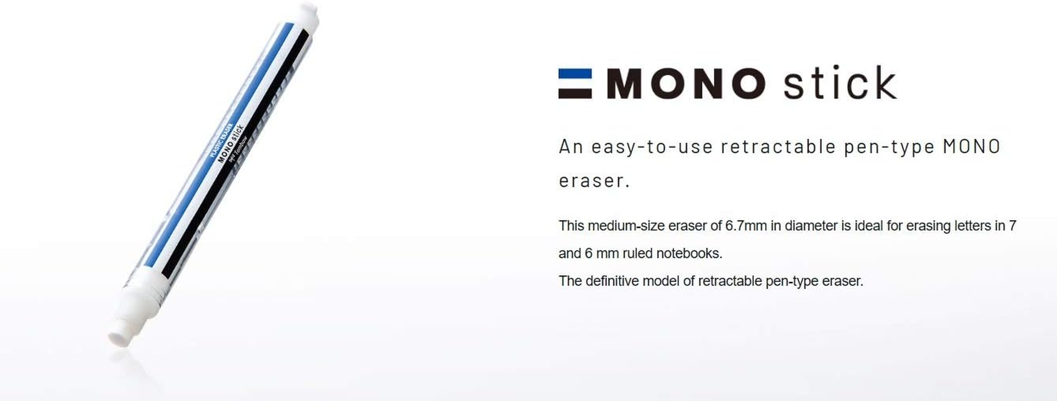 Tombow Mono Stick Plastic Eraser Refill image number 3
