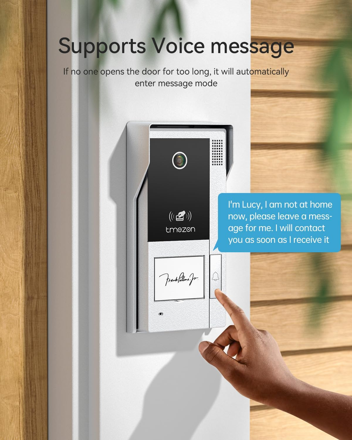 TMEZON 4 Wire Wifi Video Intercom System Doorbell with Camera and 7 Inch Monitor IP 1080P Wired Video Door Phone No Monthly Fees,Support Remote Unlock,Snapshot,Tuya,Need Cable image number 2