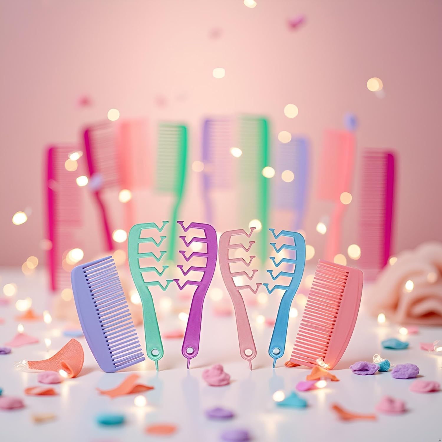 Z-Shaped Wide Tooth Comb for Detangling and Styling Curly Hair - Large Hairdressing Tool with Puff Bangs Design for Girls, Combs image number 6