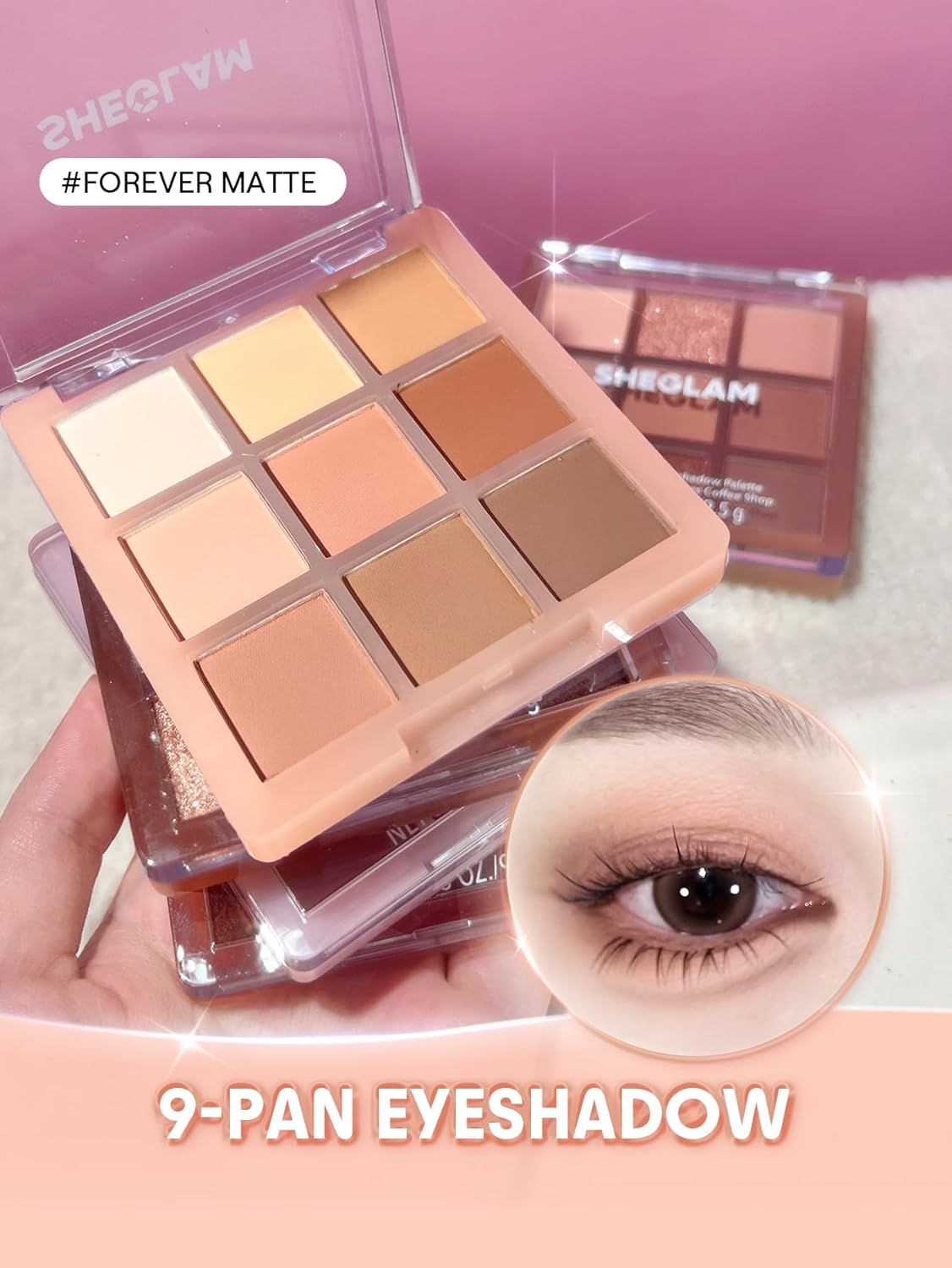 SHEGLAM Eyeshadow Palette 9-Color Ultra-Pigmented Shimmer & Matte Shades, Vegan & Cruelty-Free-Forever Matte