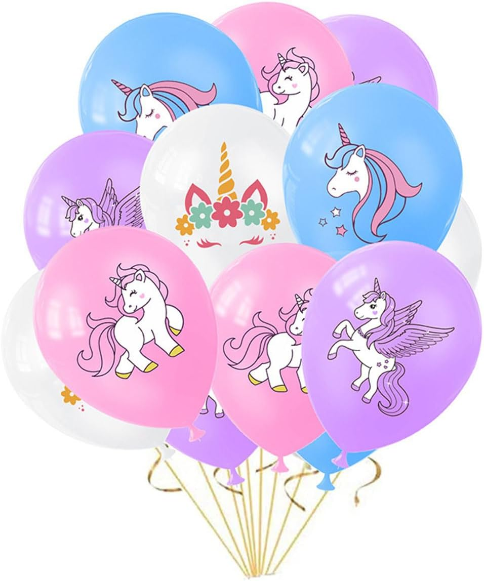 40Pcs/Pack Unicorn Latex Balloons Unicorn Birthday Party Decorations Purple Pink Blue Balloons Supplies for Girls Birthday Party Unicorn Theme Decor (Unicorn) image number 2