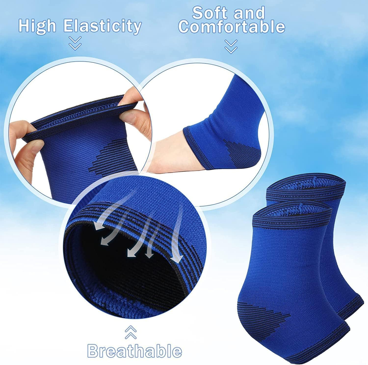 Kids Ankle Compression Socks Elastic Ankle Compression Sleeve Sports Ankle Support Brace for 5-12 Years Boys and Girls,2 Pairs Kids Ankle Brace image number 2