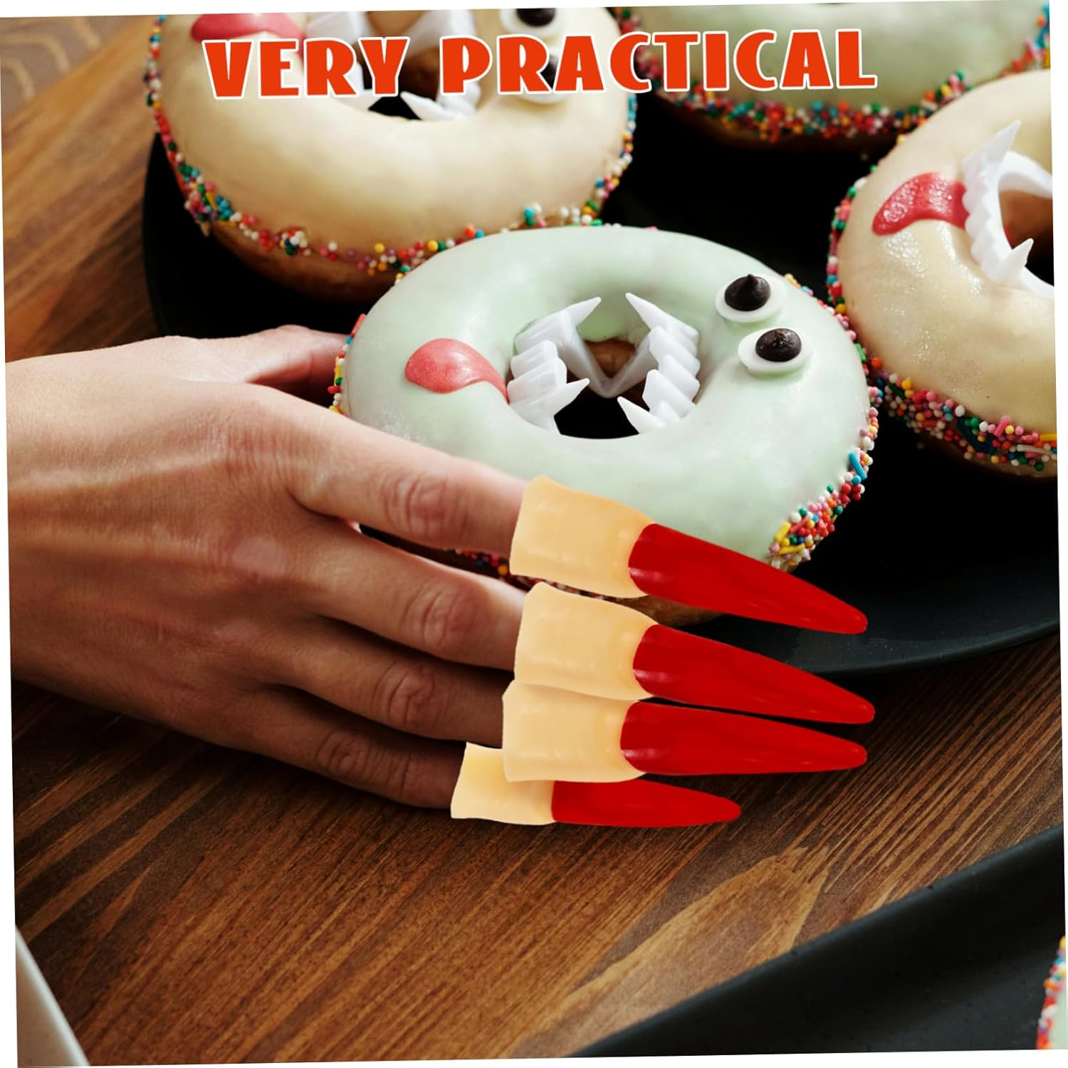 GANAZONO 10Pcs Realistic Halloween Press Nails Multi-Function Witch Finger Cosplay Props Indoor Decor image number 5