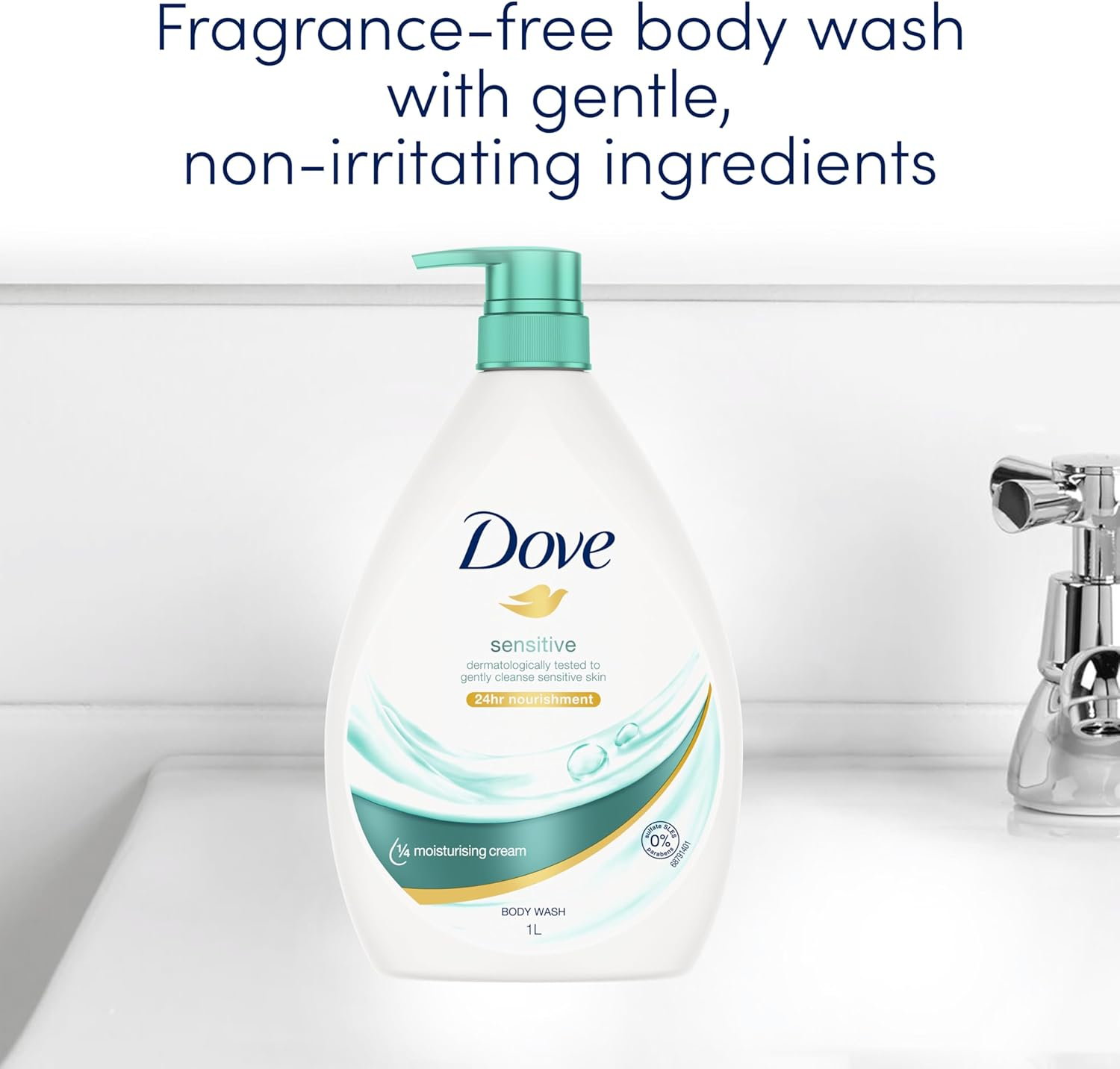 Dove Sensitive Body Wash 1 L image number 4