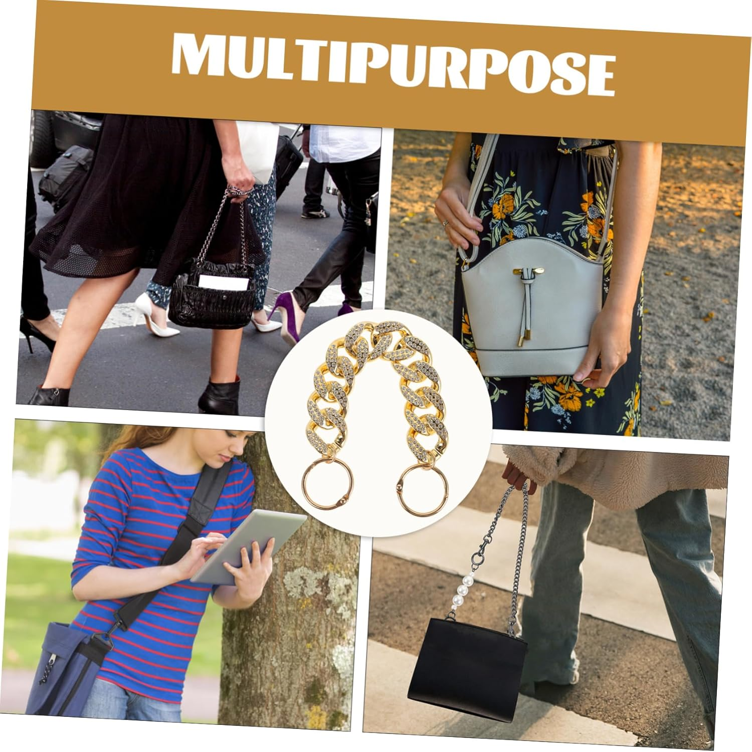 ARTSEWPLY Bag Extension Chain Elegant Crossbody Chain for Purses Versatile Replacement Strap for Handbags Safe and Design for Enhanced Style and Functionality image number 4