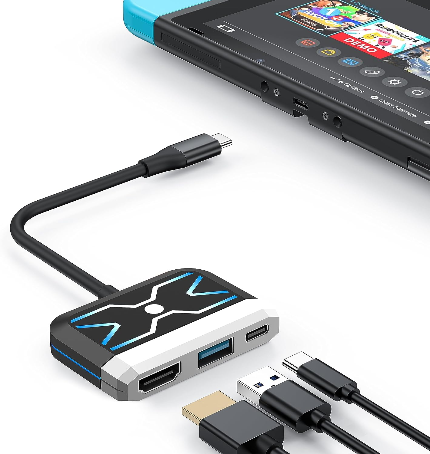 GKEAPZA Switch Dock for Nintendo Switch/Oled Switch,3-In-1 Portable TV Dock with 4K HDMI USB 3.0 Port USB C PD 100W Charging,Travel Docking Station Replacement for Switch