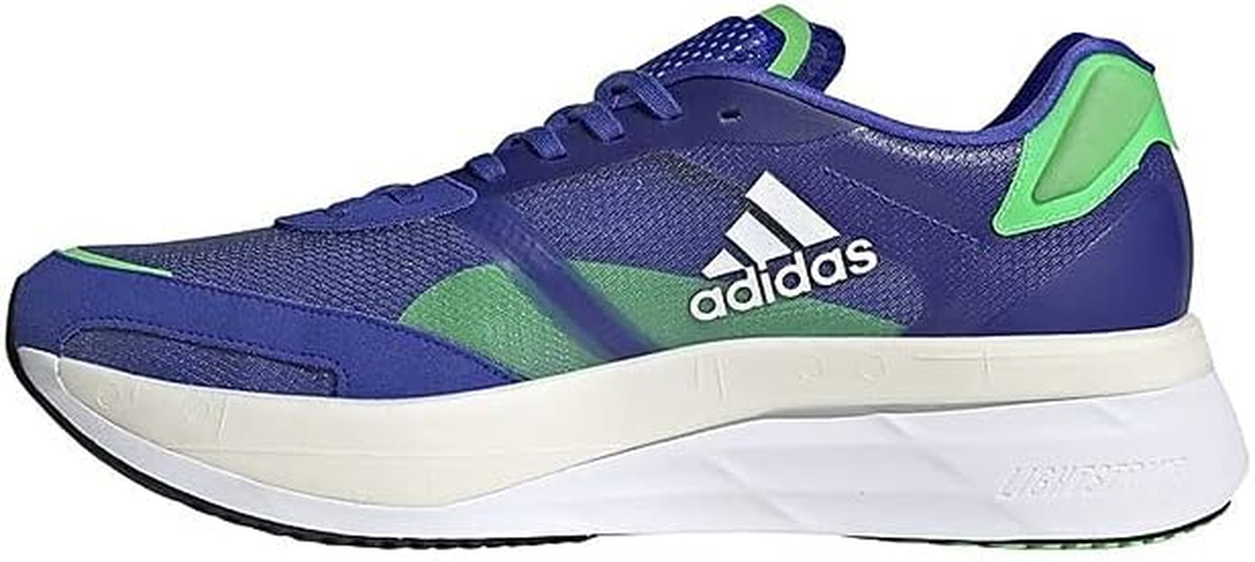 Adidas Men'S Adizero Boston 10 Athletic Running Shoes, Sonic Ink/Cloud White/Screaming Green, Size US 11 image number 3