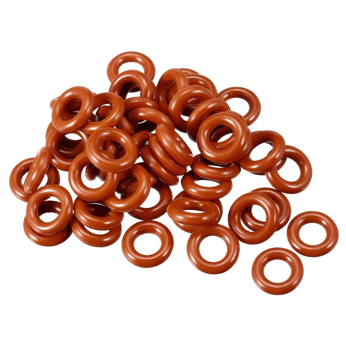 Uxcell Silicone O-Ring, 11Mm outside Diameter, 6.2Mm Inner Diameter, 2.4Mm Width, VMQ Seal Rings Sealing Gasket Red, 50PCS image number 2