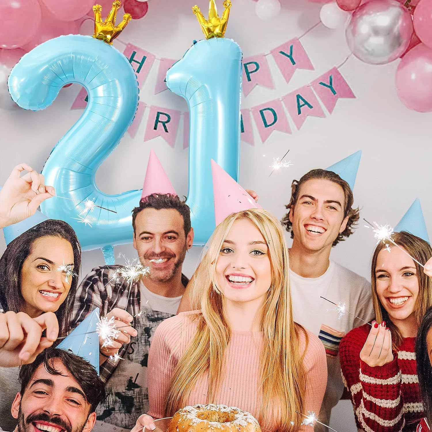 40 Inch Blue Large Numbers Balloon 1-5 Birthday Party Decorations, Foil Mylar Big Number Balloon Digital 1 for Birthday Party Wedding Bridal Photo Shoot image number 1