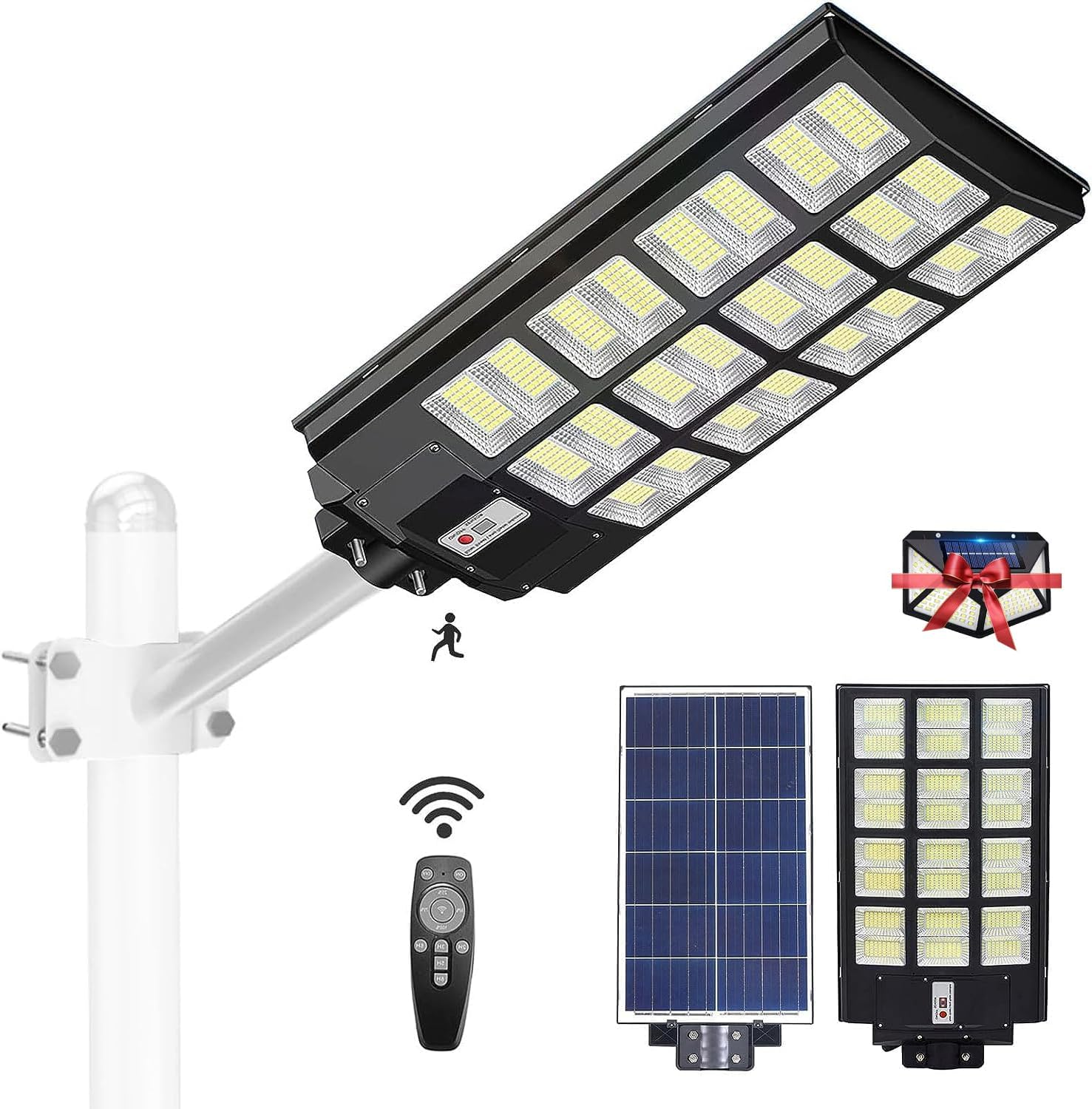 Xmart Solar Street Lights Outdoor Waterproof 150000LM 1152 Leds Solar Parking Lot Lights Dusk to Dawn Solar Motion Flood Light Wide Angle Sensor and Remote Control for Area Pole Lighting Yard image number 4
