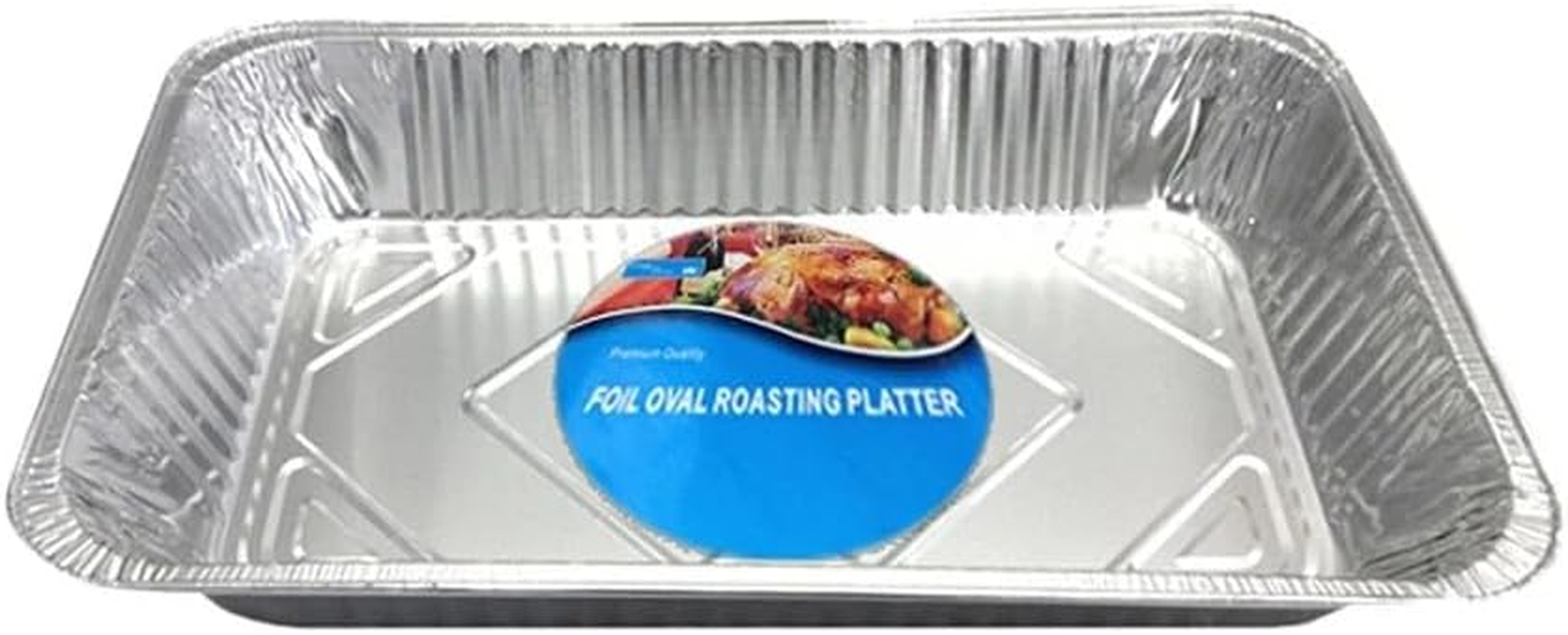 LEDON Large Heavy-Duty Aluminium Foil Tray 52.5 X 32.4 X 8.6Cm &ndash; Disposable Rectangular Baking & Roasting Pan, Oven & Freezer Safe Catering Food Tray (3)