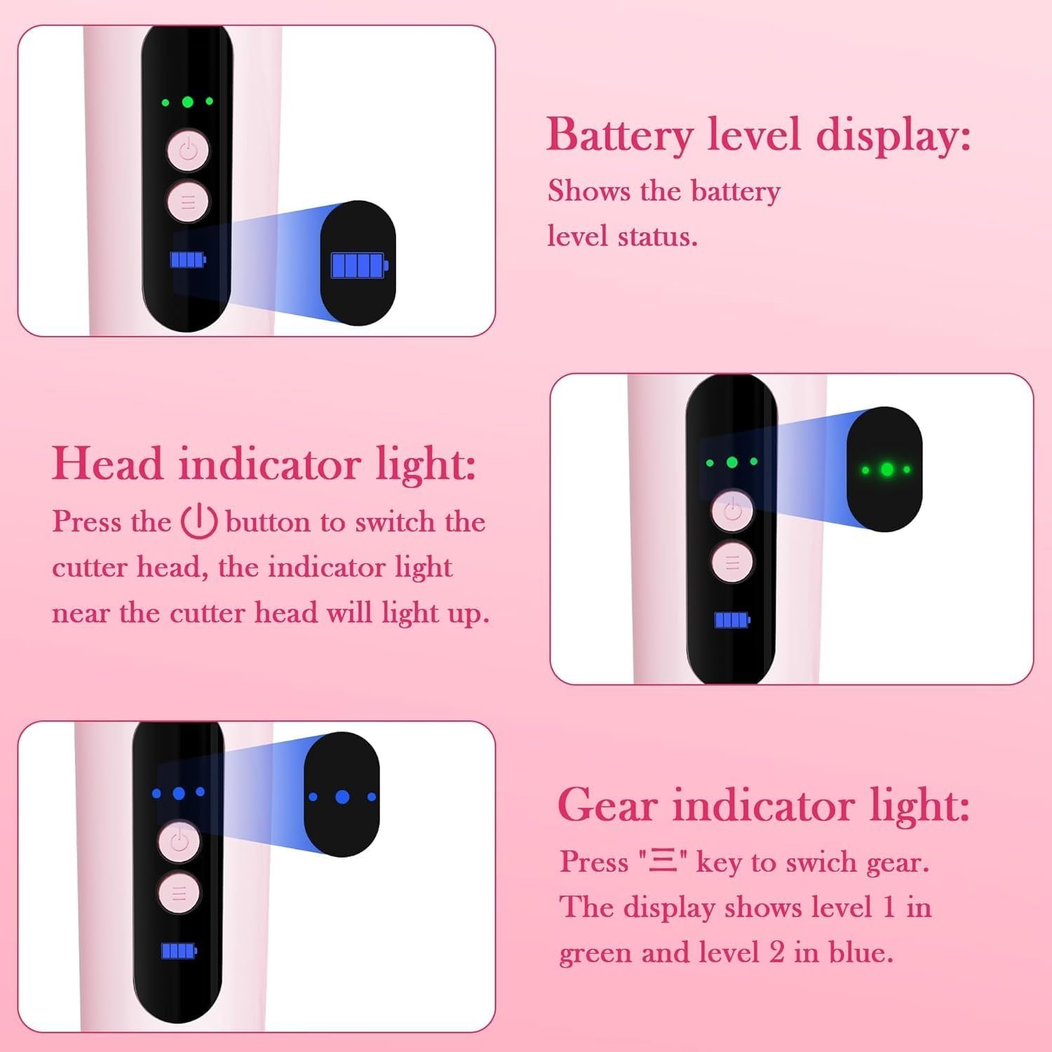 Bikini Trimmer Razors Shaver for Women,2-Speed Electric Razor for Pubic Hair Dual Head Shaver Women IPX7 Waterproof Rechargeable Lady Trimmer for Bikini Underarm Body Leg Face Pink