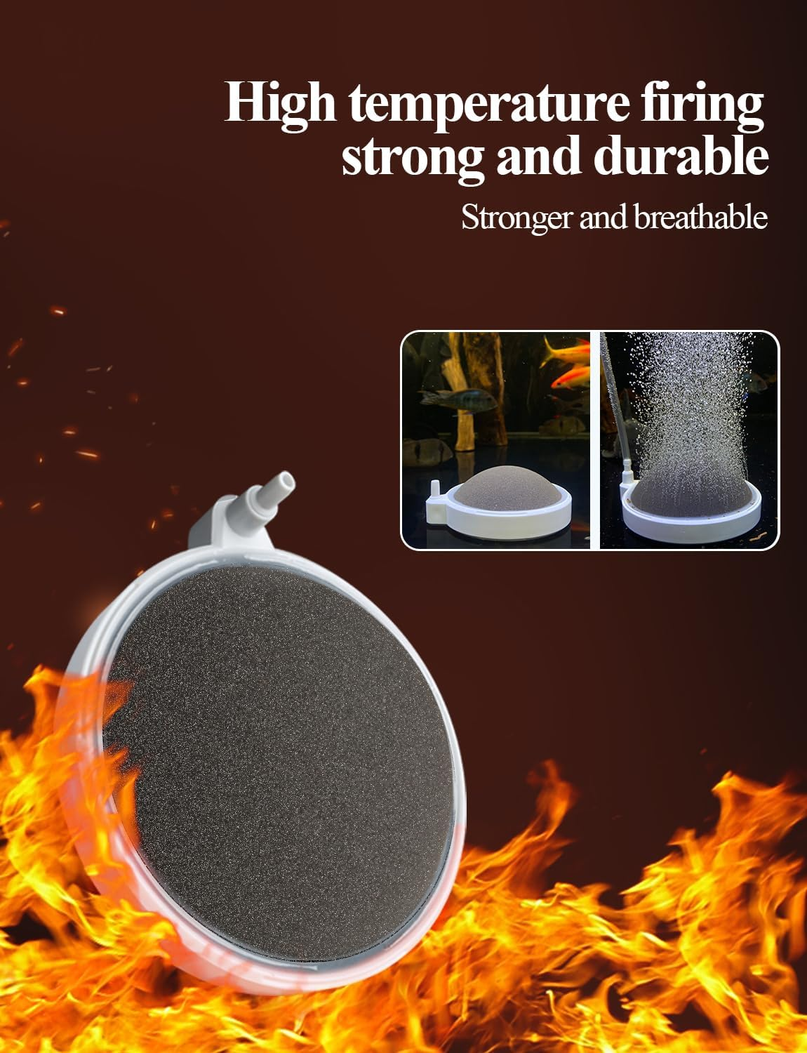 Boxtech Aquarium Air Stone Kit, Oxygen Nano Bubble Stone, for Silent Oxygen Diffuser for Fish, Shrimp and Hydroponic Plants (50 Mm, Accessories Not Included) image number 4