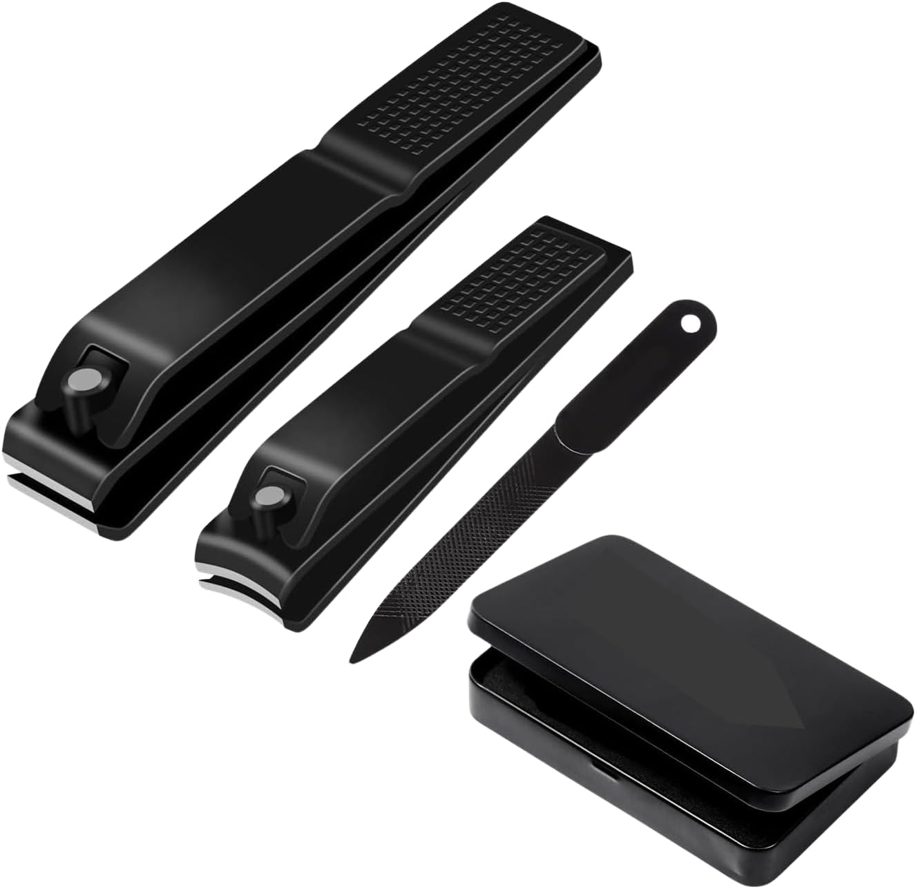 Nail Clippers Manicure Set-Toenail Clippers and Fingernail Clippers, Ultra Sharp Cutter for Ingrown Toenail Clippers with File, Sharp and Durable Stainless Steel Nail Cutter W/Metal Case, Black image number 6