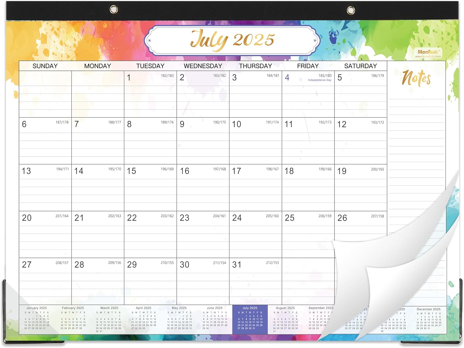 2025-2026 Desk Calendar - JUL 2025 - DEC 2026, 14.6" X 11.4" 2025-2026 Calendar, 18 Months Desk Calendar, Desk Pad, Colorful