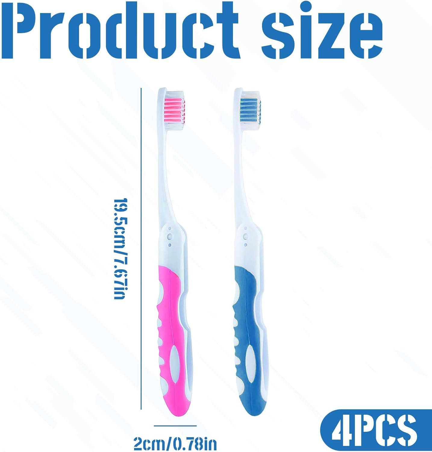 Travel Toothbrush Kit, 4Pcs Mini Toothbrush, Tooth Brush, Folding Travel Bulk Toothbrush, Medium Strength Bristles, Portable Products, Suitable for Working, Camping, Hiking, Traveling image number 3