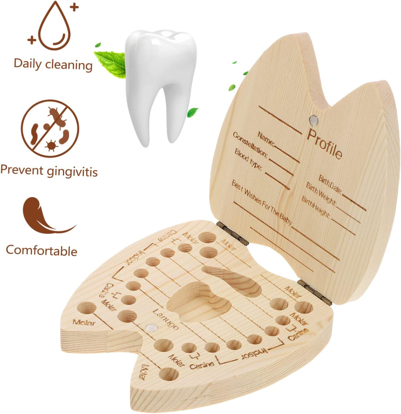 Baby Tooth Keepsake Box for Girls Tooth Fairy Box and Suitable for Newborns and Toddlers image number 6