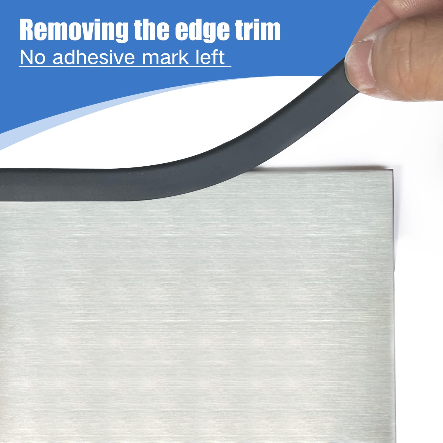 Rubber Edge Trim, Self-Adhesive Rubber Edge Trim, Edge Protector for Sheet Metal, EPDM Material, Fit 3/32"(2Mm), Length 20Ft(6.2M), Black Color, U Channel Edge Trim image number 2