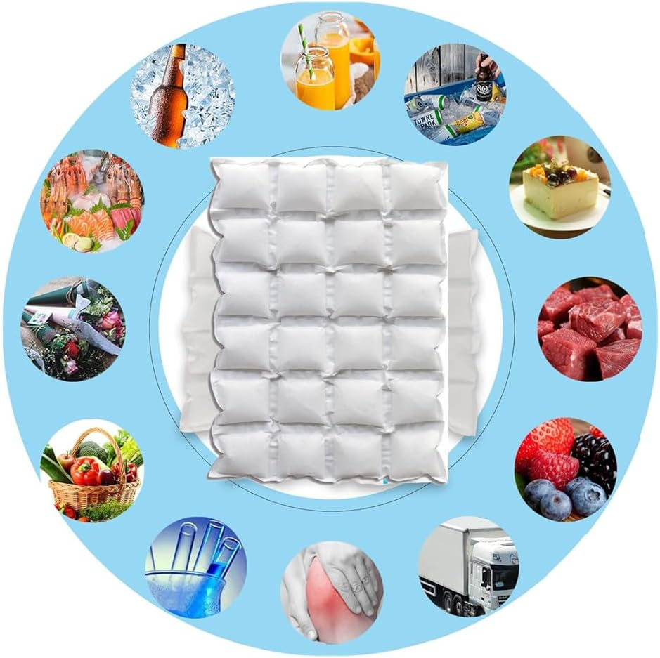 10 Sheets Dry Ice Pack for Shipping Frozen Food, Reusable Ice Gel Ice Packs Sheets Flexible Cold Pack Ice Blanket Long Lasting Freezer Pack for Cooler for Lunch Bag, Drink image number 1