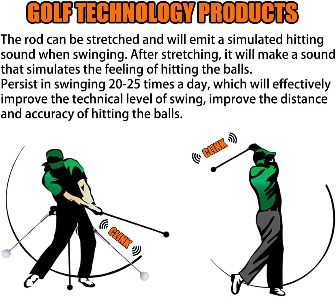 AIMALL Golf Telescopic Swing Exerciser - Retractable Swing Trainer with Sound Impact Stick, Adjustable for Accurate Swing Practice - Golf-Telescopic-Swing-Blue image number 6