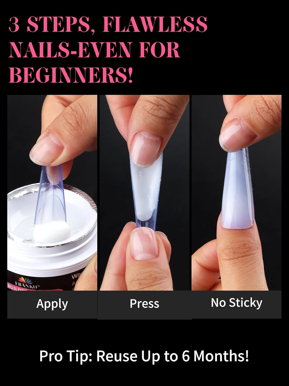 EBANKU 150PCS Blue Dual Nail Forms System Coffin Nail Mold Tips Acrylic Stiletto Nail Extension Tools for Nail Art Salon Nails Design, 15 Sizes image number 4