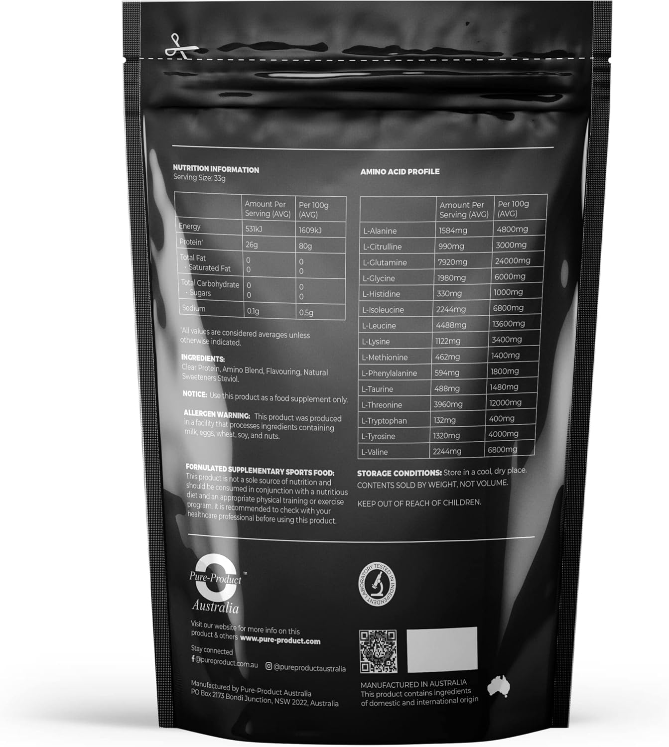 Pure Product Australia 100% Whey Protein Isolate & Concentrate Coffee 1Kg image number 1