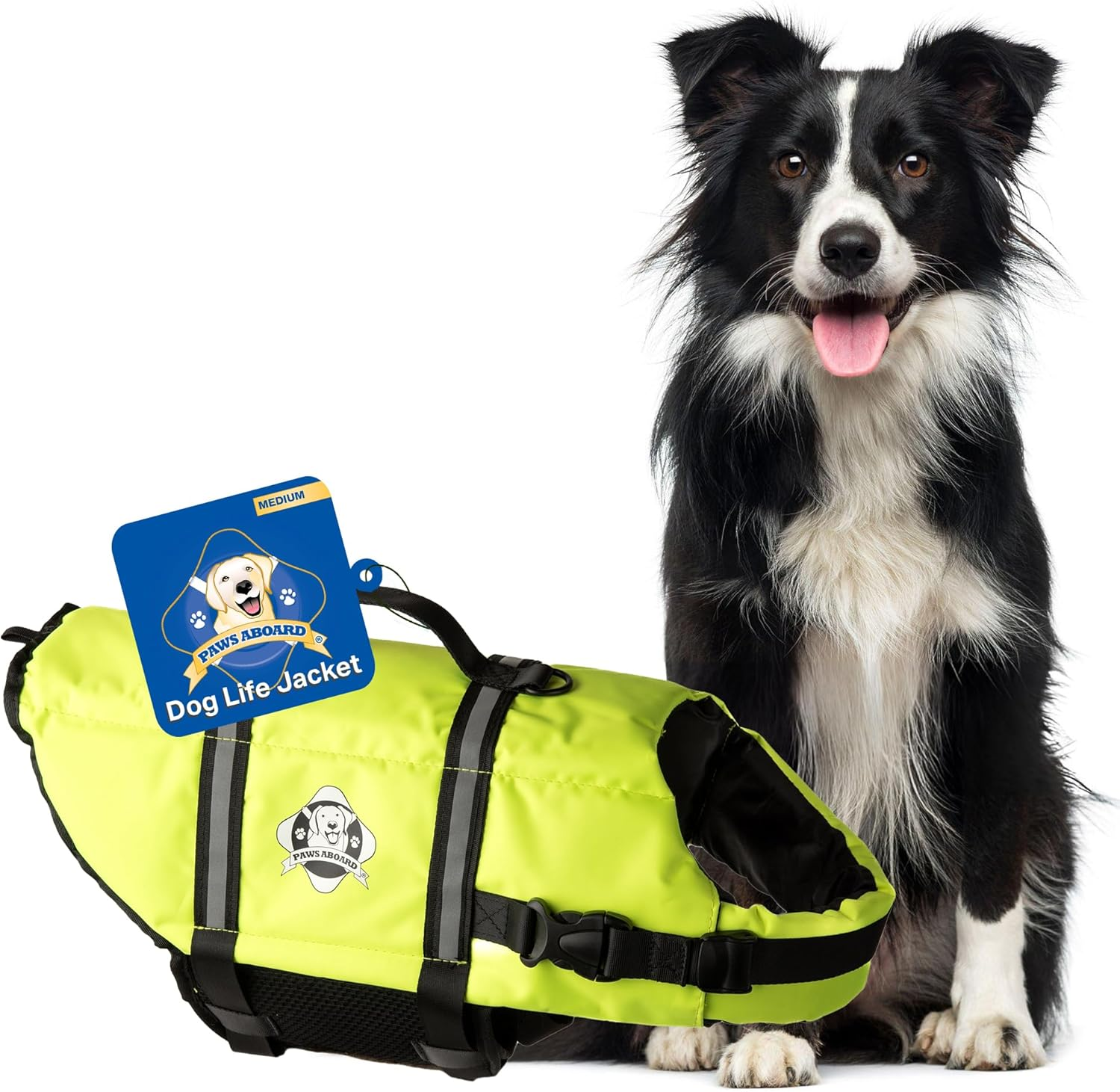 Paws aboard Dog Life Jacket - Keep Your Canine Safe with a Neoprene Life Vest for Swimming and Boating - Available in Different Sizes, Color and Design to Choose - Pink & White Polka Dot, Medium