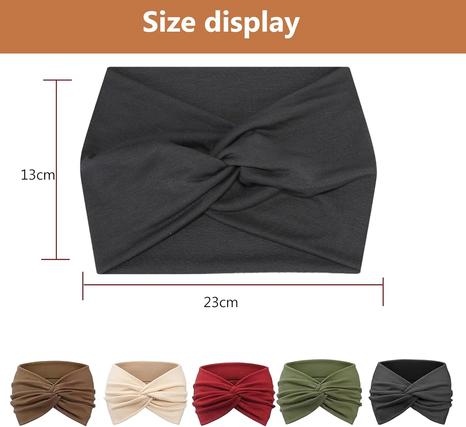 Culinavog Pack of 6 Women'S Headbands, Wide Elastic Hair Bands for Women, Soft Non-Slip Headbands with Twist Design, Multicoloured for Yoga, Sports, Everyday Use - A image number 3