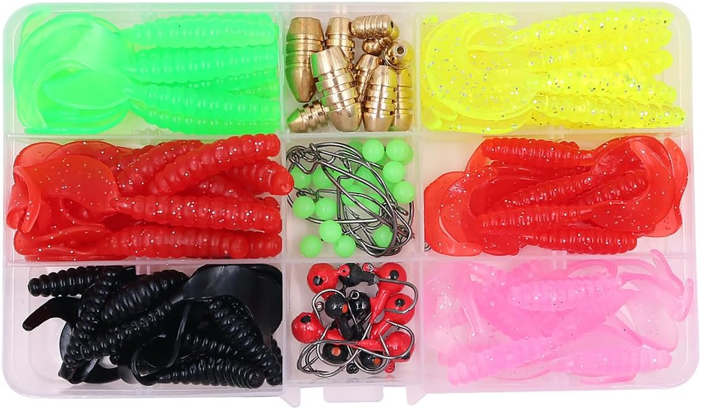 110PCS NUZAMAS Fishing Lure Silicone Bait Fishing Hooks Capuchin Maggots Grub Worm Bait Swimbait Swivel Bass Sea Tackle Fishing Accessories image number 5