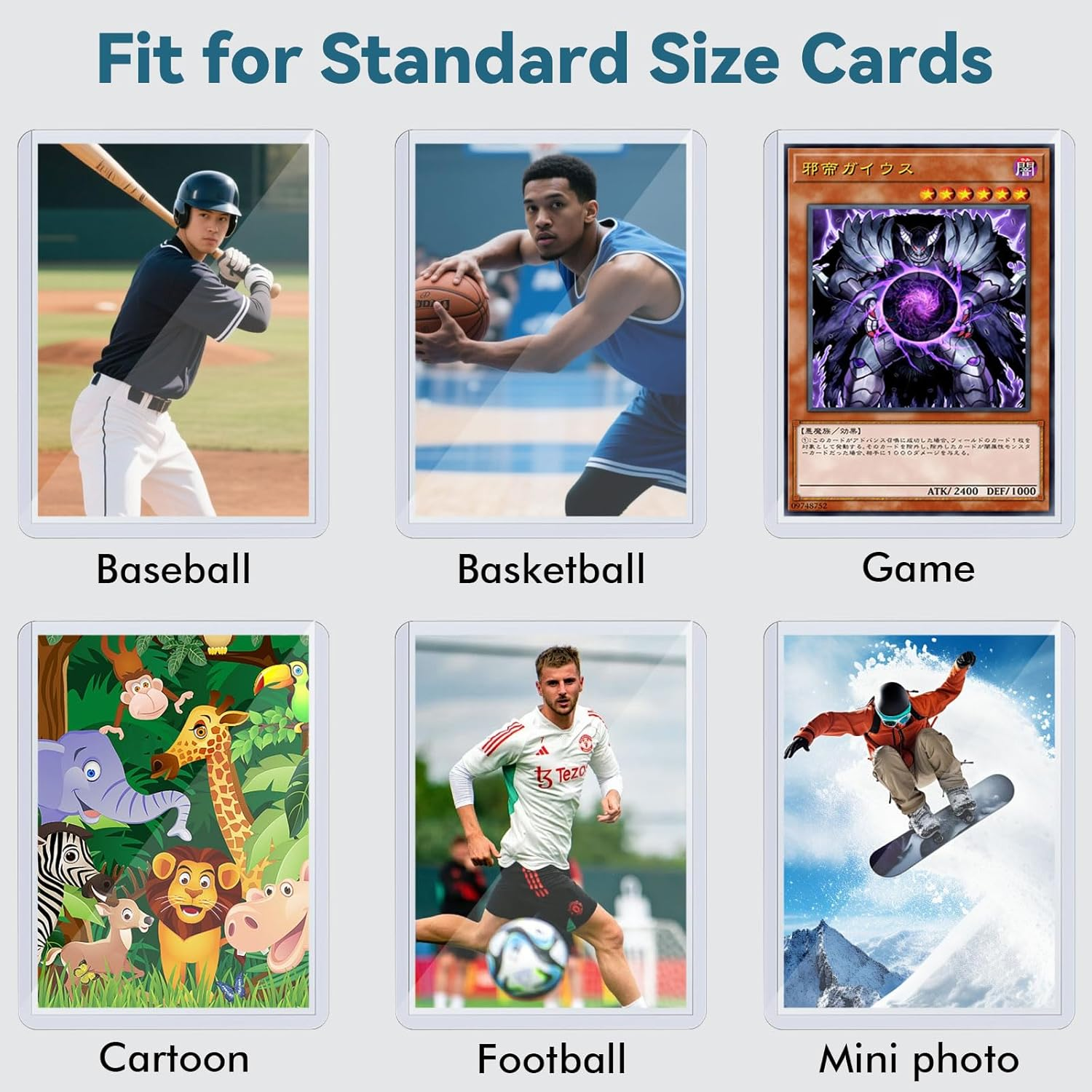 200 Count Card Sleeves Set &ndash; 100 Hard Toploaders + 100 Penny Sleeves for Trading Cards Top Loaders for Cards Protector Sleeve, 3" X 4" Baseball Card Holders, Football,Sports & Game Card Protectors image number 6