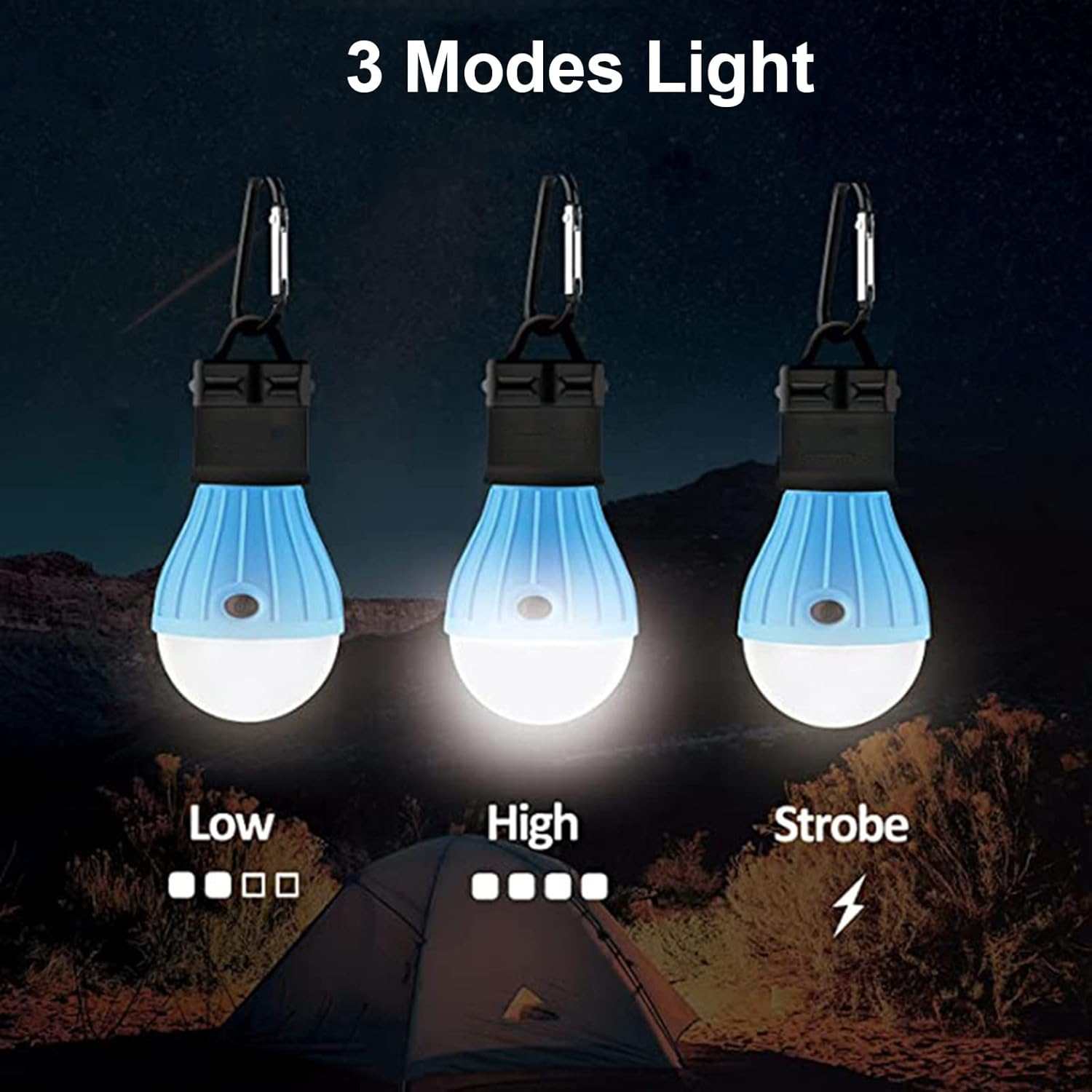 1PC Camping Light Bulb Portable LED Camping Lantern Camp Tent Lights Lamp Camping Gear and Equipment with Clip Hook for Indoor and Outdoor Hiking Backpacking Fishing Outage Emergency