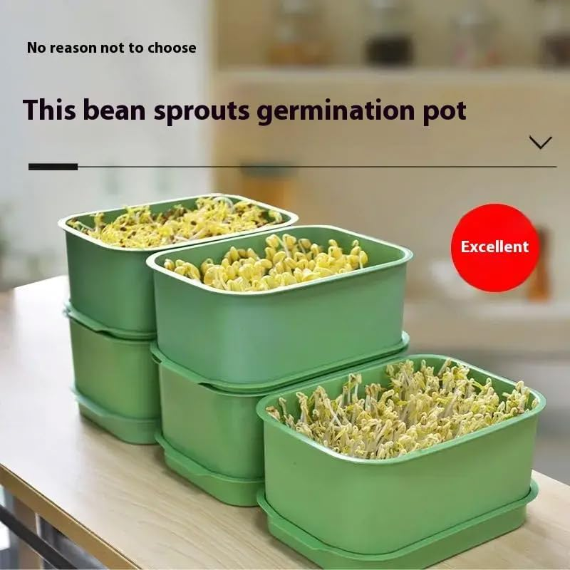 AIMALL Soilless Hydroponic Seedling Tray &ndash; Self-Watering Sprout Tray for Indoor Herb & Vegetable Planting, Double-Layer Design with Visible Water Reservoir - Green image number 6