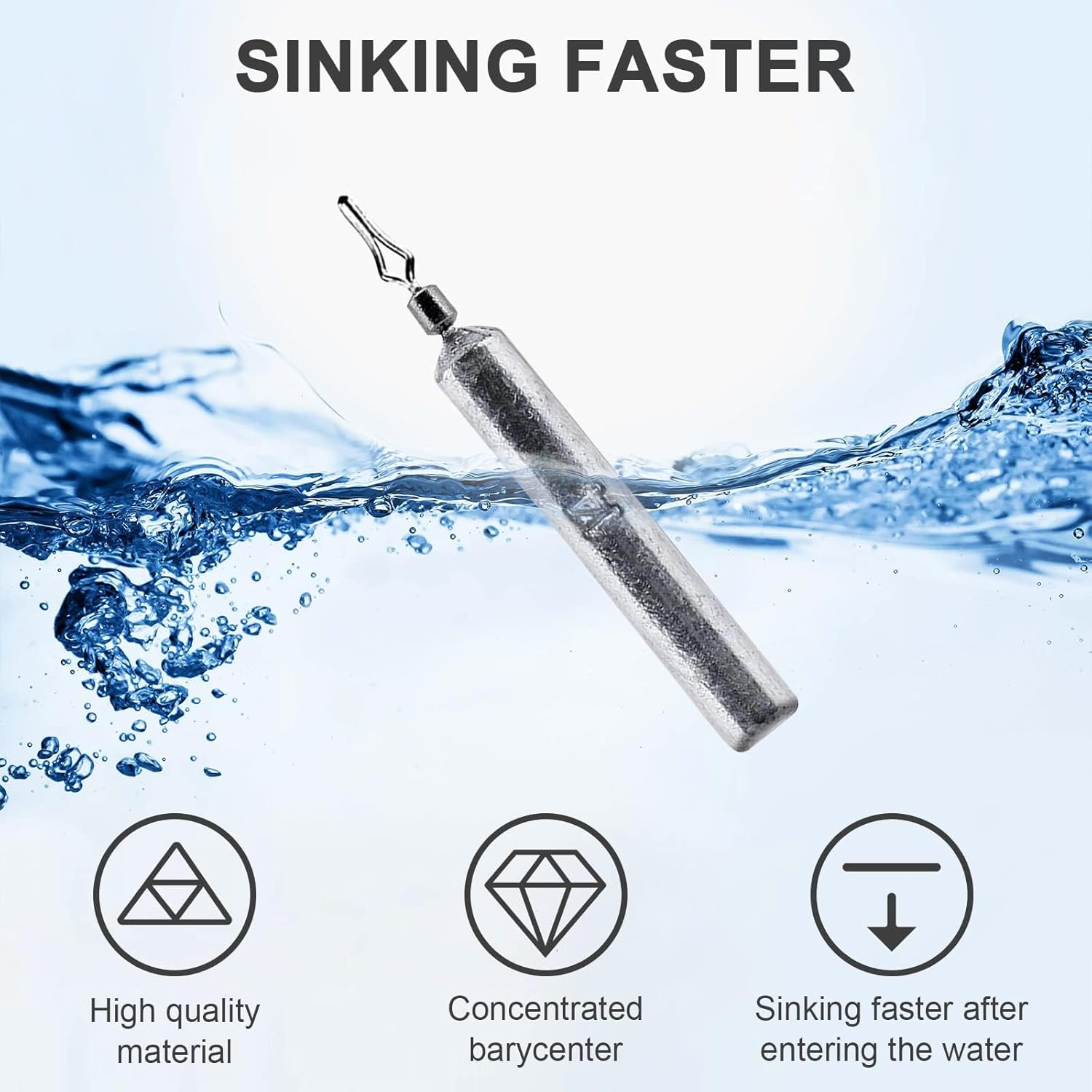 30PCS Fishing Weights Fishing Sinker Drop Shot Weights Fishing Weights Kit Drop Shot Rig Wacky Hooks Offset Hooks Fishing Tackle image number 1