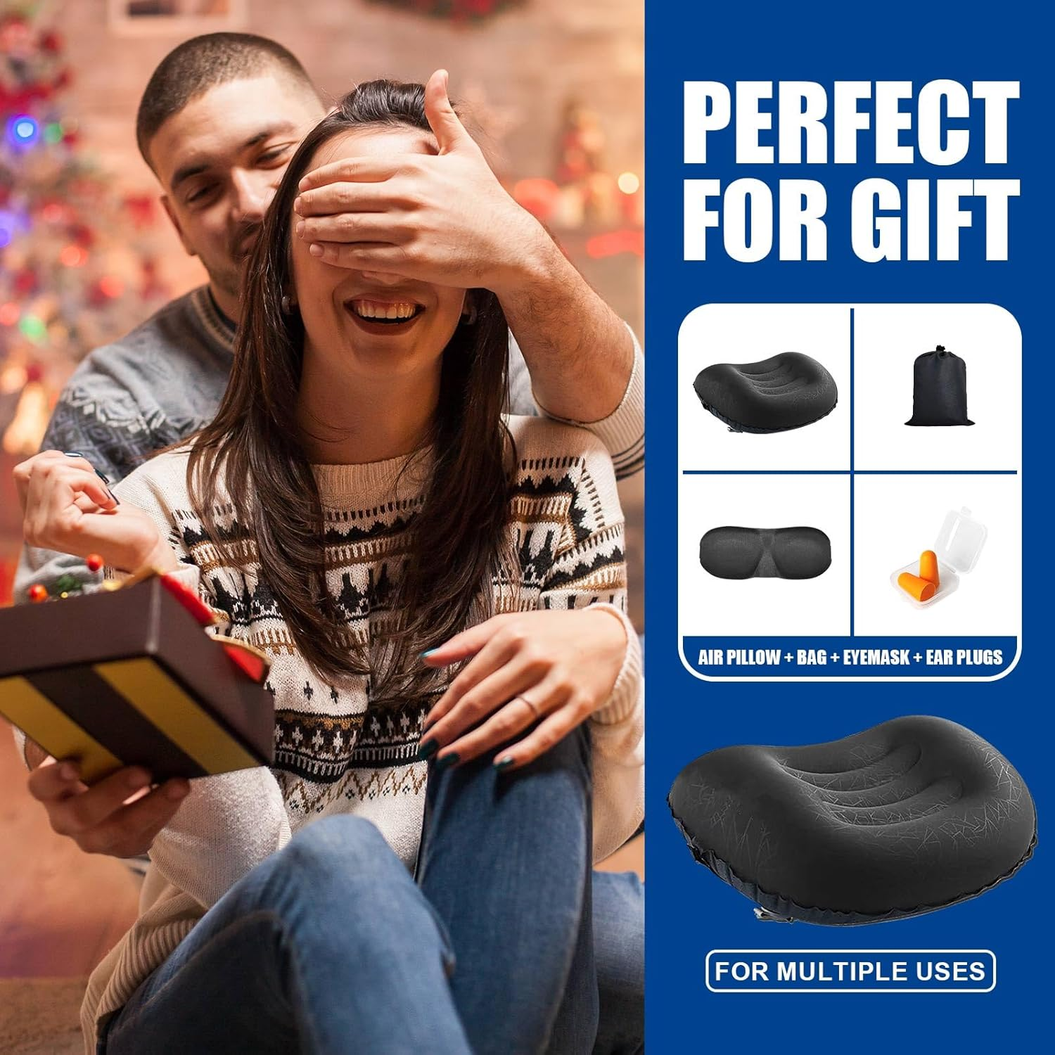 DAWNTREES Inflatable Camping Travel Pillow, 2 Pack Ultralight Pillow, Neck Pillow,Beach Pillow,Backpacking Pillow, Inflatable Pillow for Camping,Hiking - Green image number 5