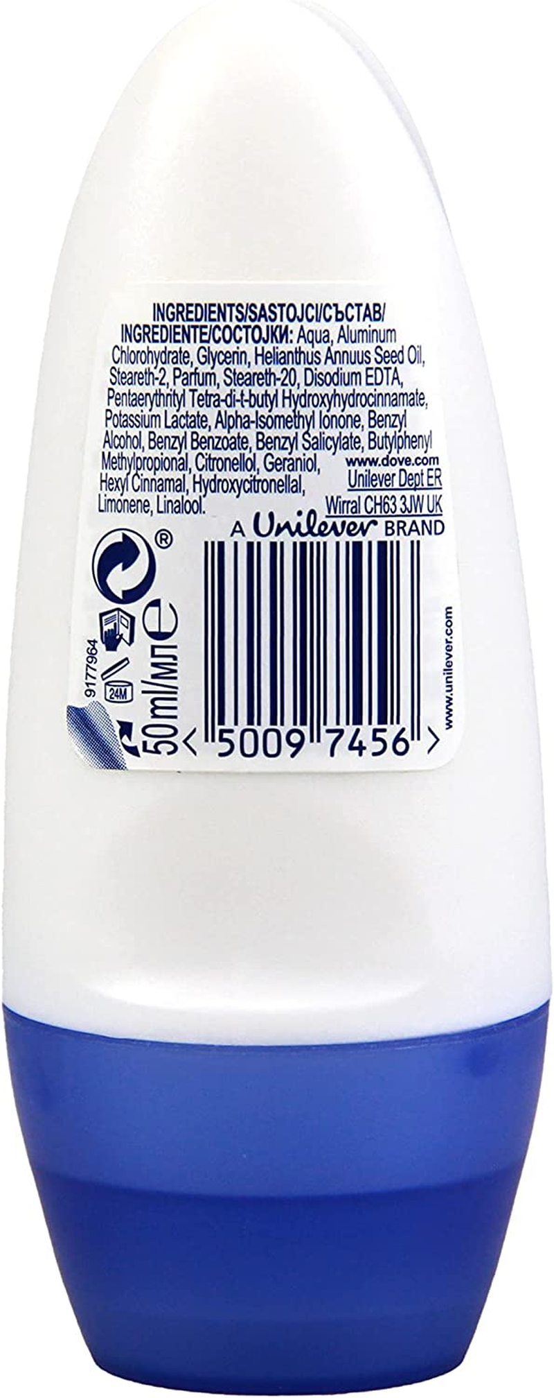 Dove Original Roll on Deodorant 50 Ml image number 1
