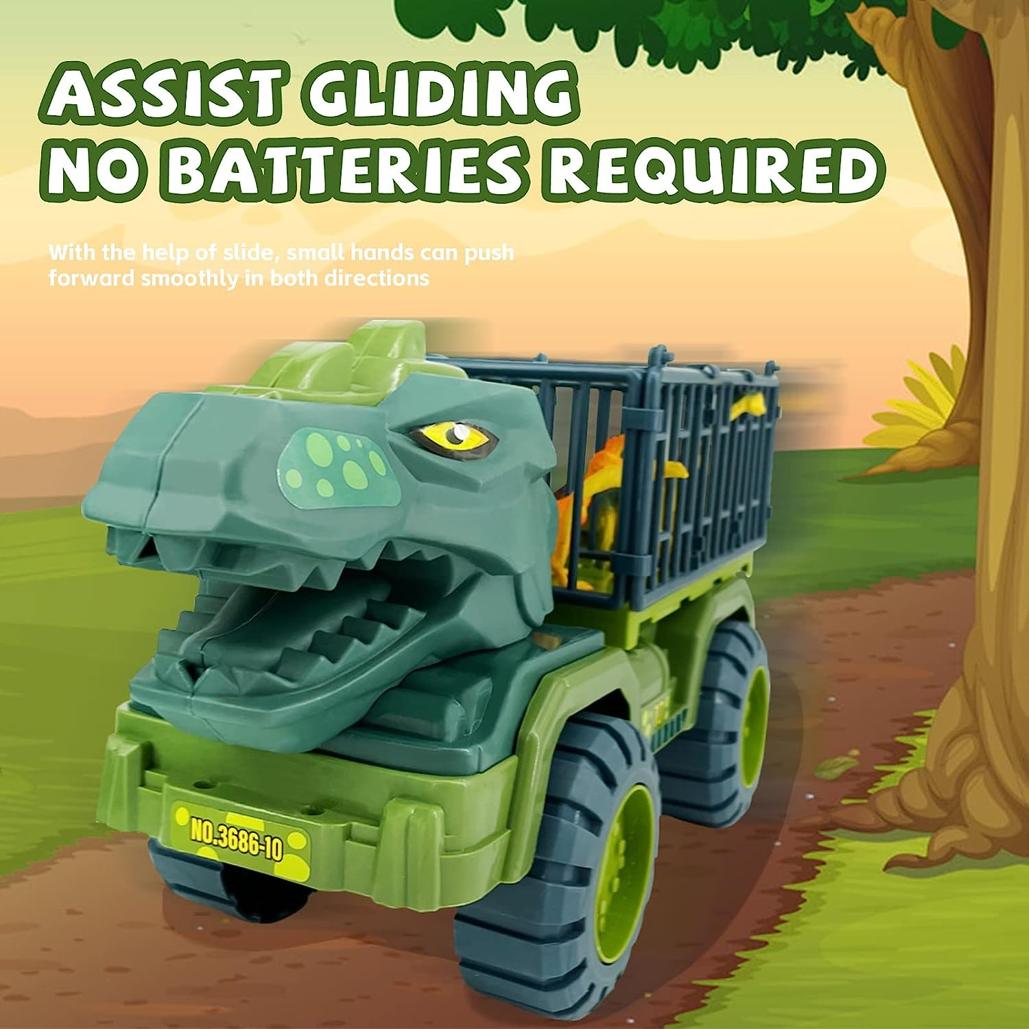 Dinosaur Truck Toy for Kids 3-7, Vehicle Carrier Car Toys with Dino Figures & Play Mat, Fun Toy Set Gifted for Boys and Girls, Exciting Adventures Await! image number 6