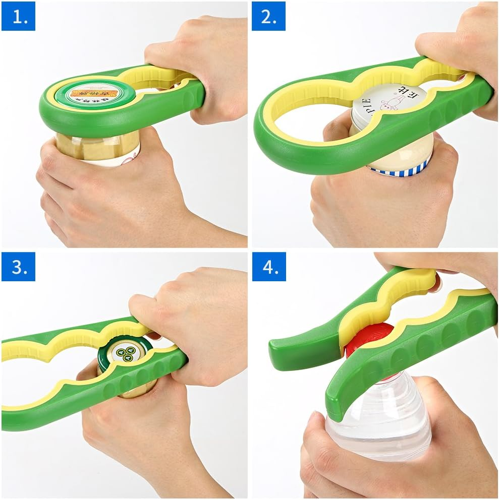 Jar Opener Get Lids off Easily for Seniors, People Suffering from Arthritis and Anyone with Low Strength, Non-Slip Heavy-Duty Can Jar Bottle Opener (Green) image number 3