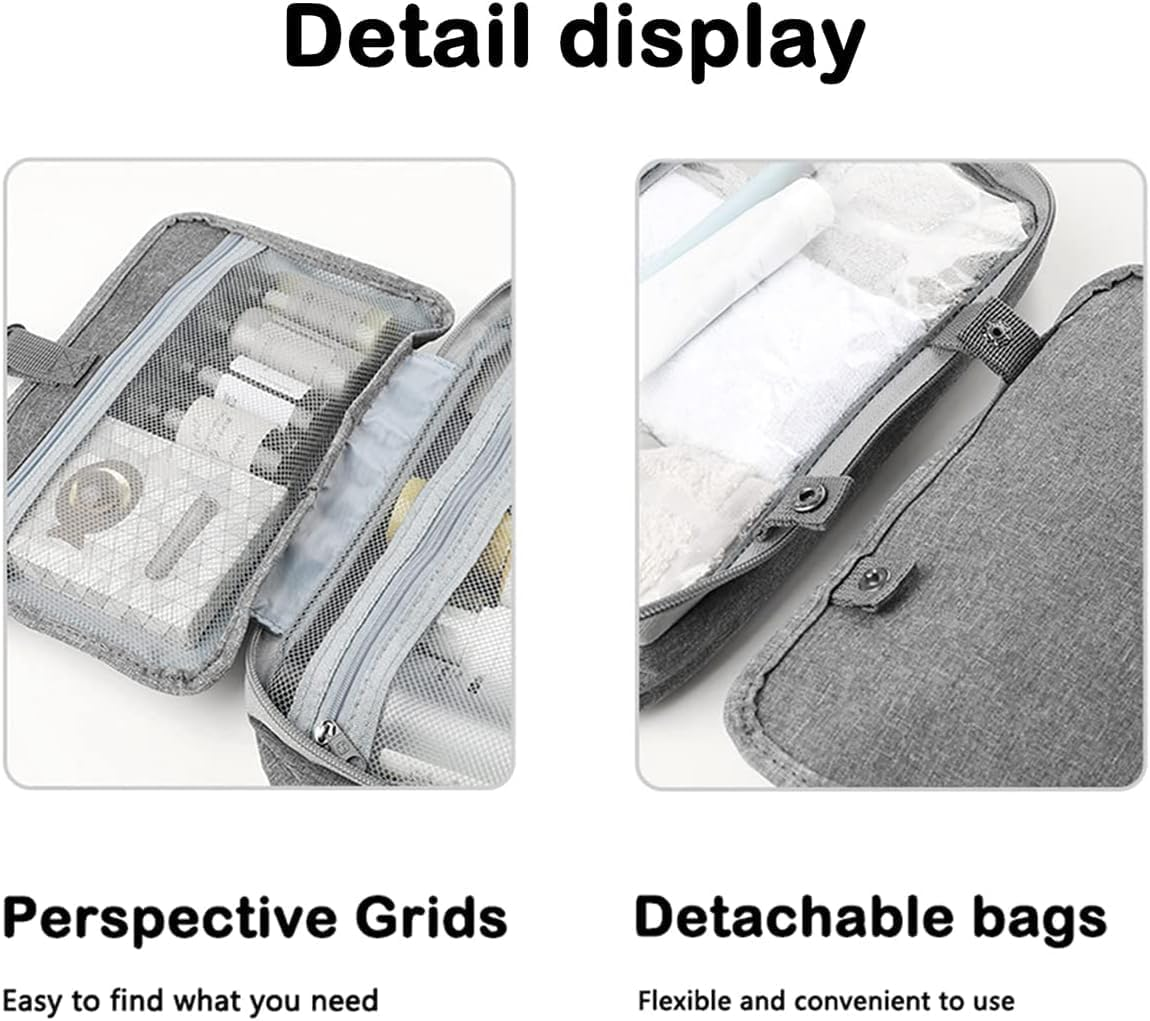 Wabmipe Hanging Makeup Bag, Waterproof Travel Toiletry Bag, Large Capacity, Multi-Function