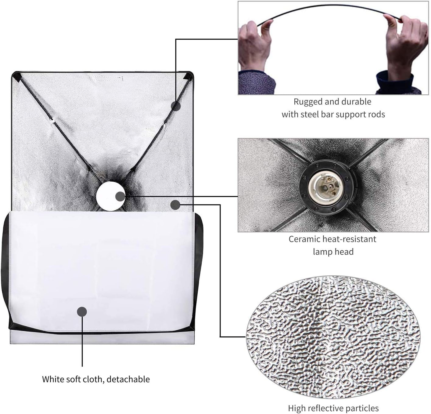 YISITONG Softbox Photography Lighting Kit 20 X 28 Inch with 135W E27 Socket 5500K Soft Box Lights, Continuous Lighting for Portraits and Product Shooting image number 4