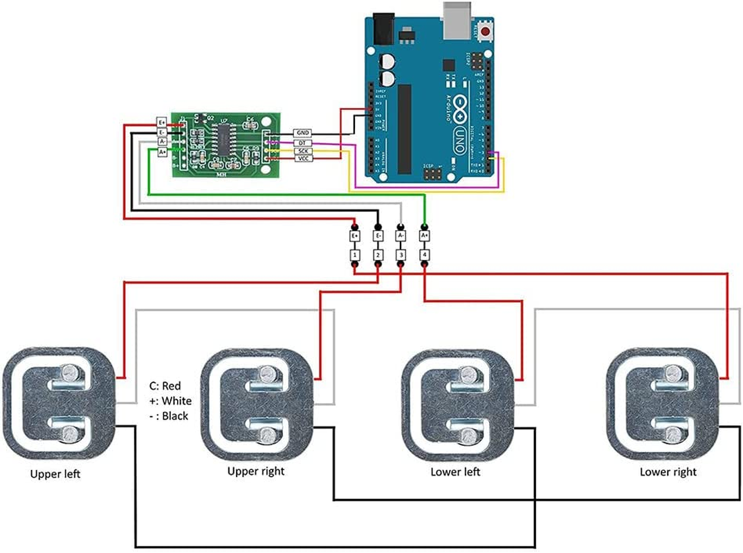 4 * 50KG Scale Body Load Cell Resistance Strain Weight Sensor + HX711 AD Module