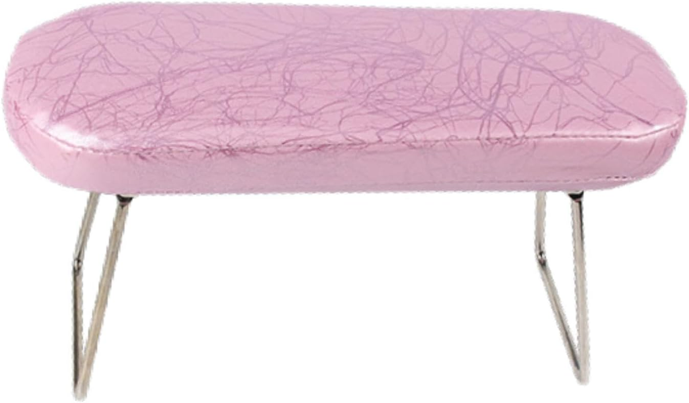 Perfeclan Salon Nail Art Hand Rest Folding Leg Manicure Table Mat Nail Arm Rest Pillow Manicure Tool for Woman Nail Salon Nail Beginner, Pink image number 5